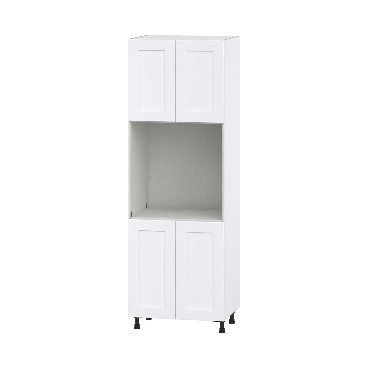 Hugo&Borg Jolie 30-in W x 89.5-in H x 24-in D Warm White Single Oven Base Fully Assembled Cabinet (Flat Panel Shaker Style)