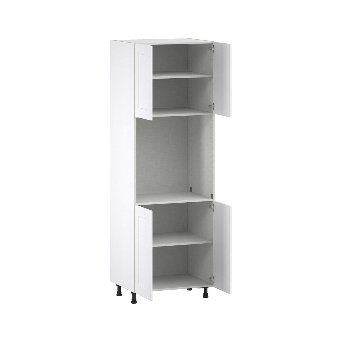 Hugo&Borg Jolie 30-in W x 89.5-in H x 24-in D Warm White Single Oven Base Fully Assembled Cabinet (Flat Panel Shaker Style)