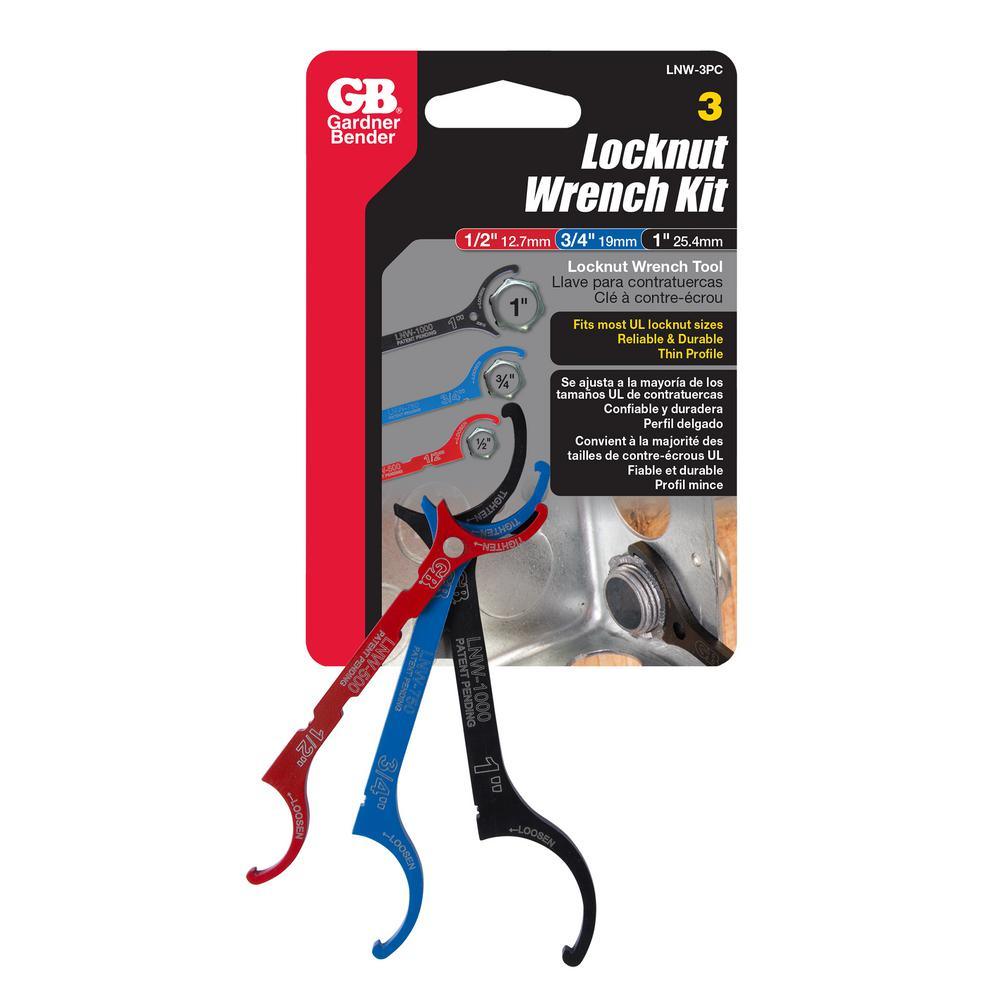 3-Piece Locknut Wrench Tool Kit Fits 0.50 in., 0.75 in. and 1 in. Locknuts - Super Arbor