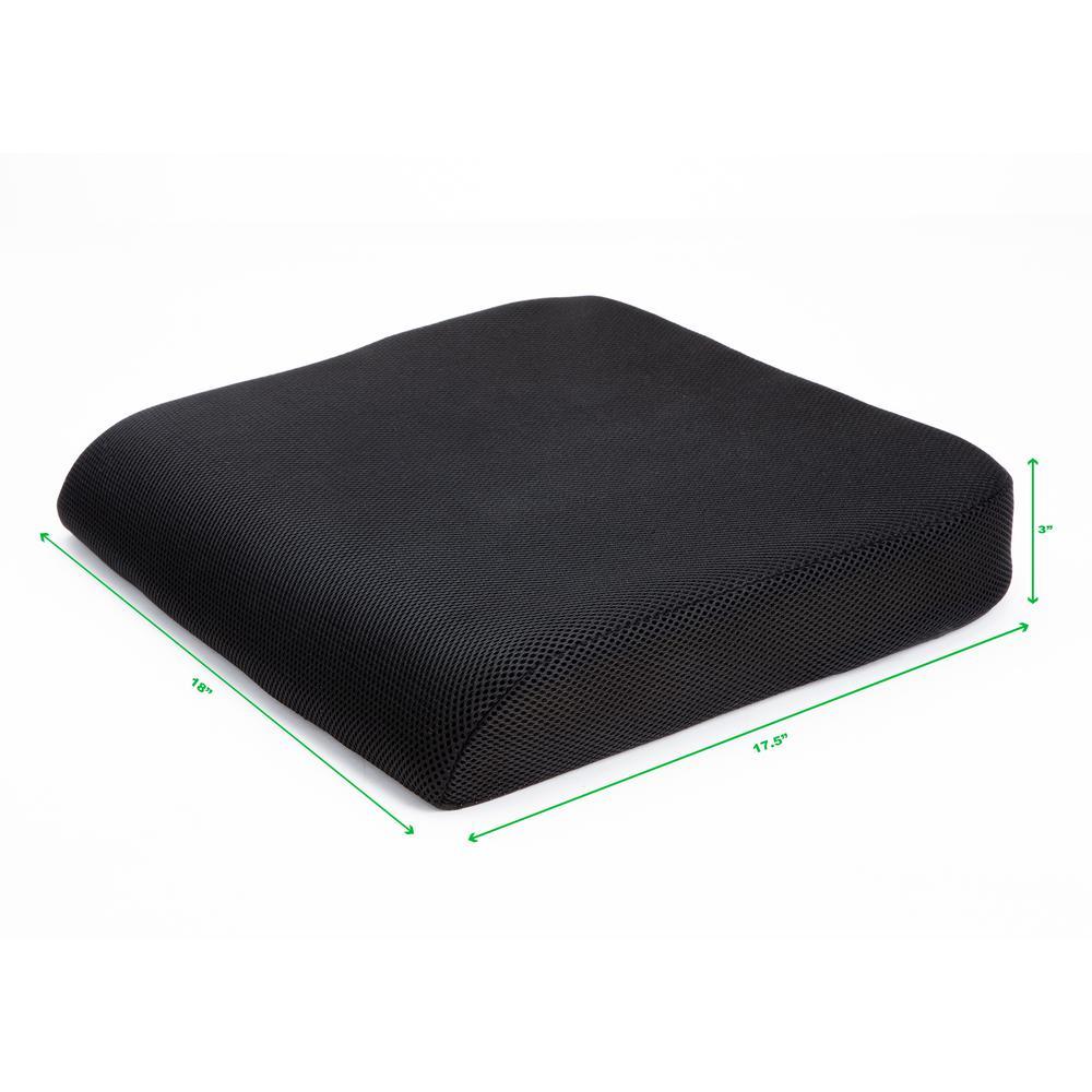 Black Large Seat Cushion with Carry Handle and Anti Slip Memory Foam Cushion Removable and Washable Cover - Super Arbor