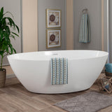 Jolie 55 in. Acrylic Flatbottom Non-Whirlpool Soaking Bathtub in White - Super Arbor