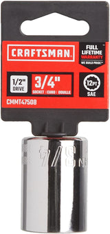 Craftsman 3/4 in. SAE 12-Point Shallow Socket, 1/2 in. Drive (CMMT47508)