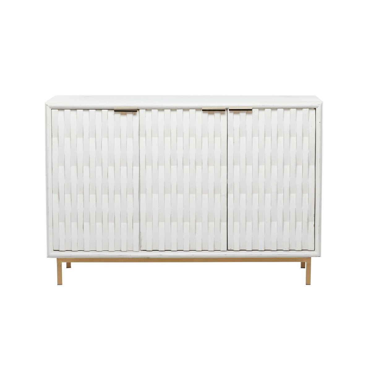 Grayson Lane White 1 Shelf and 3 Doors Accent Chest