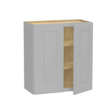 Home Decorators Collection Grayson 24 in. W x 12 in. D x 30 in. H Assembled Plywood Wall Kitchen Cabinet in Pearl Gray with Soft Close