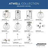Progress Lighting Atwell 5-Light Brushed Nickel Mid-century Chandelier