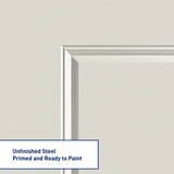 Therma-Tru Benchmark Doors 32-in x 80-in Steel Half-Lite Left-Hand Inswing Ready-to-Paint Unfinished Prehung Front Door with Brickmould and Internal Blinds