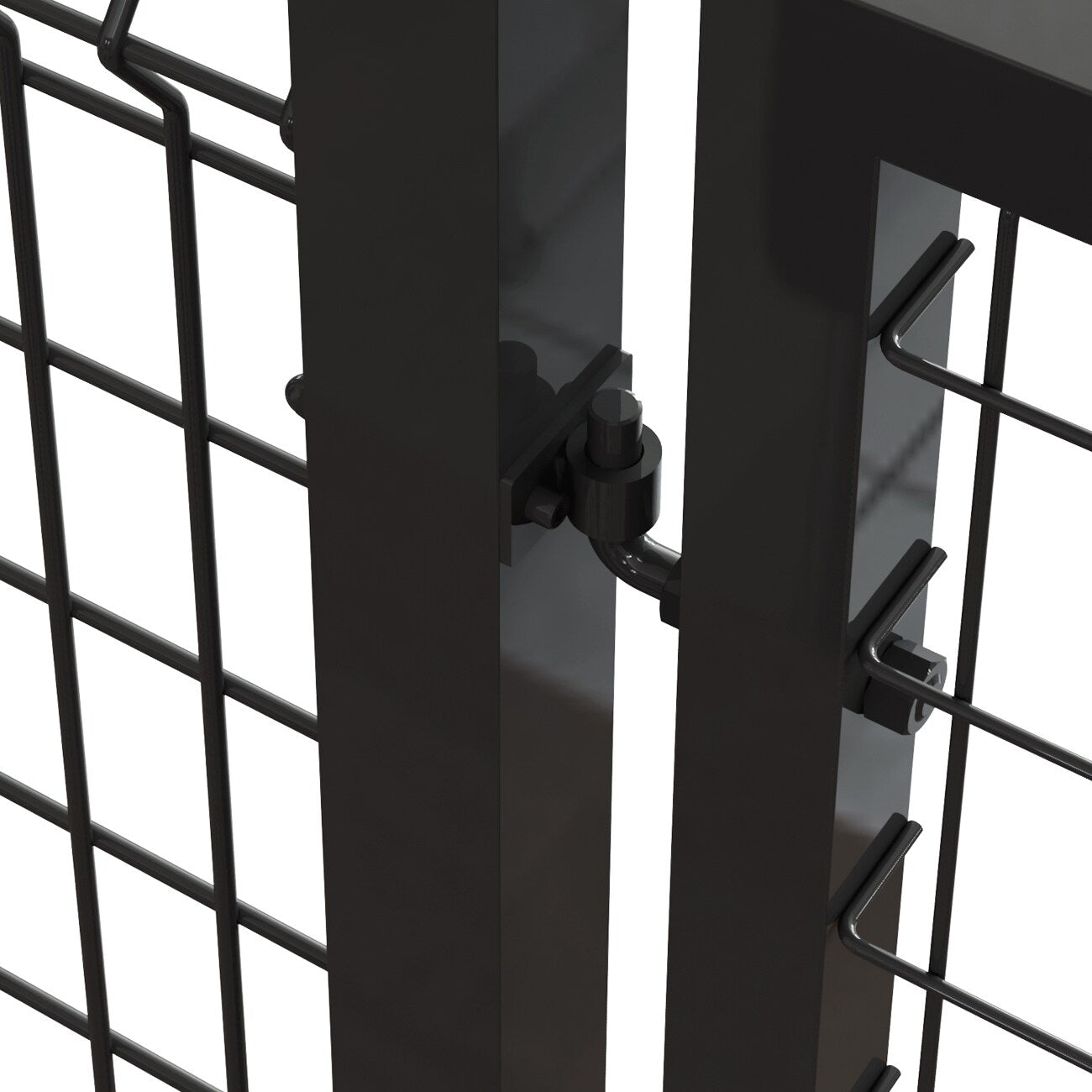 Ironcraft Euro Black Powder-coated Steel Flat-top Decorative Fence Gate