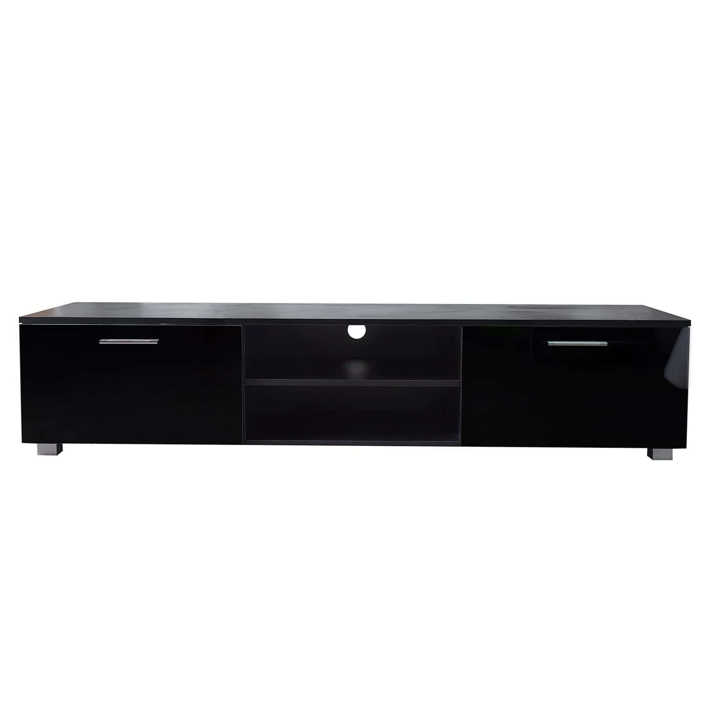 GZMR Black TV Stand for 70-in TV Stands Modern/Contemporary Black TV Cabinet (Accommodates TVs up to 70-in)