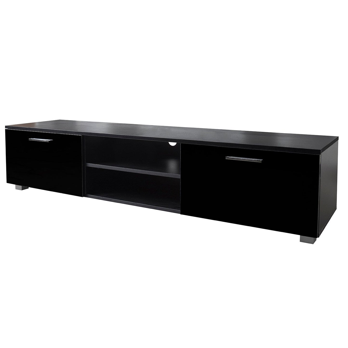 GZMR Black TV Stand for 70-in TV Stands Modern/Contemporary Black TV Cabinet (Accommodates TVs up to 70-in)