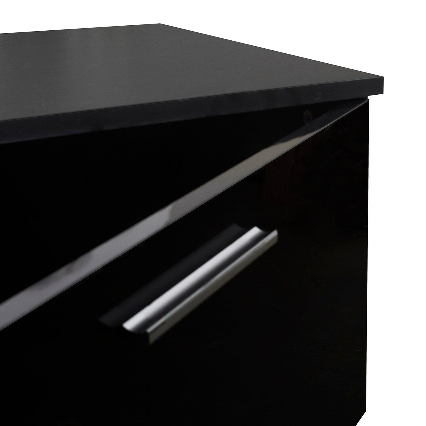 GZMR Black TV Stand for 70-in TV Stands Modern/Contemporary Black TV Cabinet (Accommodates TVs up to 70-in)