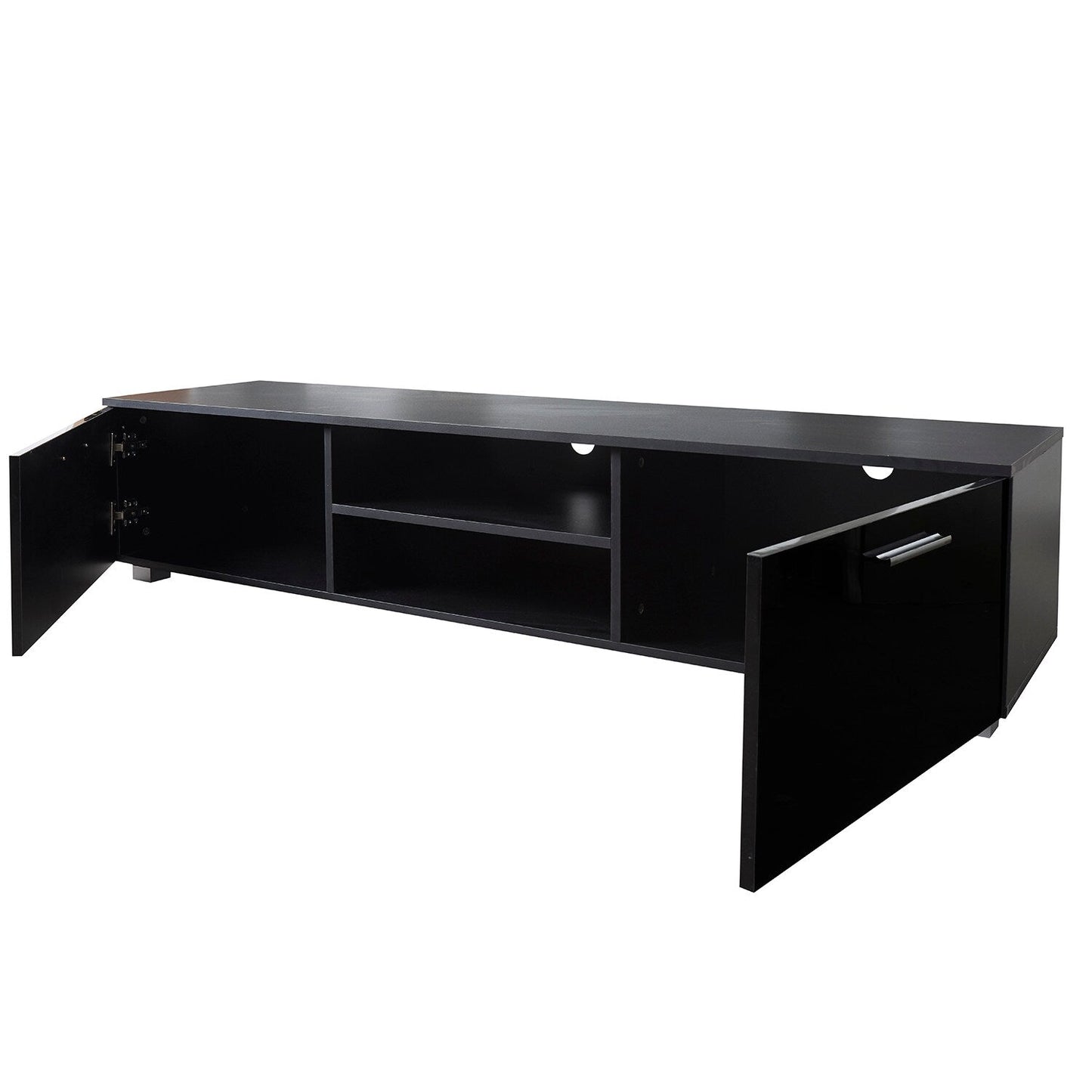 GZMR Black TV Stand for 70-in TV Stands Modern/Contemporary Black TV Cabinet (Accommodates TVs up to 70-in)