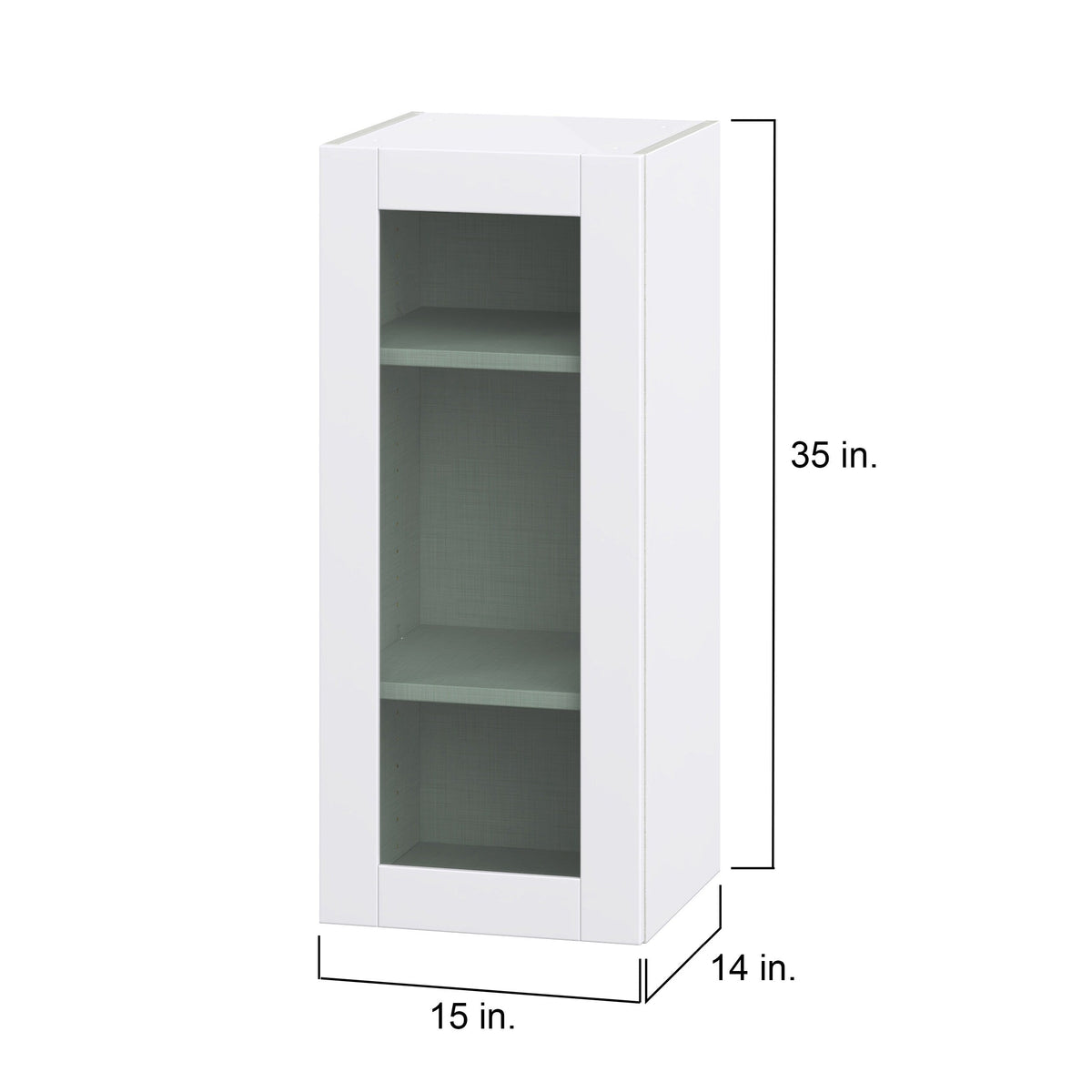 Hugo&Borg Lasalle 15-in W x 40-in H x 14-in D Bright White Slab Wall Fully Assembled Cabinet (Flat Panel Slab Door Style)