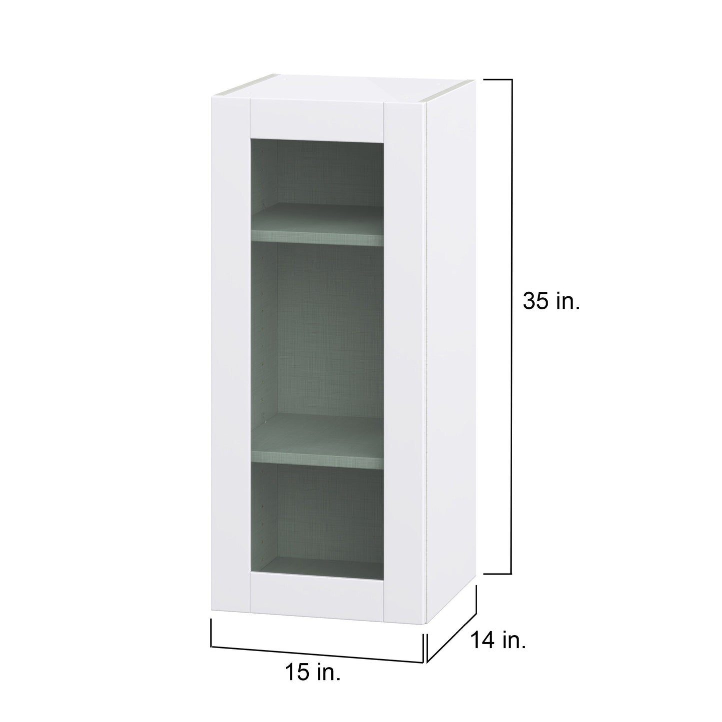 Hugo&Borg Lasalle 15-in W x 40-in H x 14-in D Bright White Slab Wall Fully Assembled Cabinet (Flat Panel Slab Door Style)