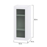 Hugo&Borg Lasalle 15-in W x 40-in H x 14-in D Bright White Slab Wall Fully Assembled Cabinet (Flat Panel Slab Door Style)