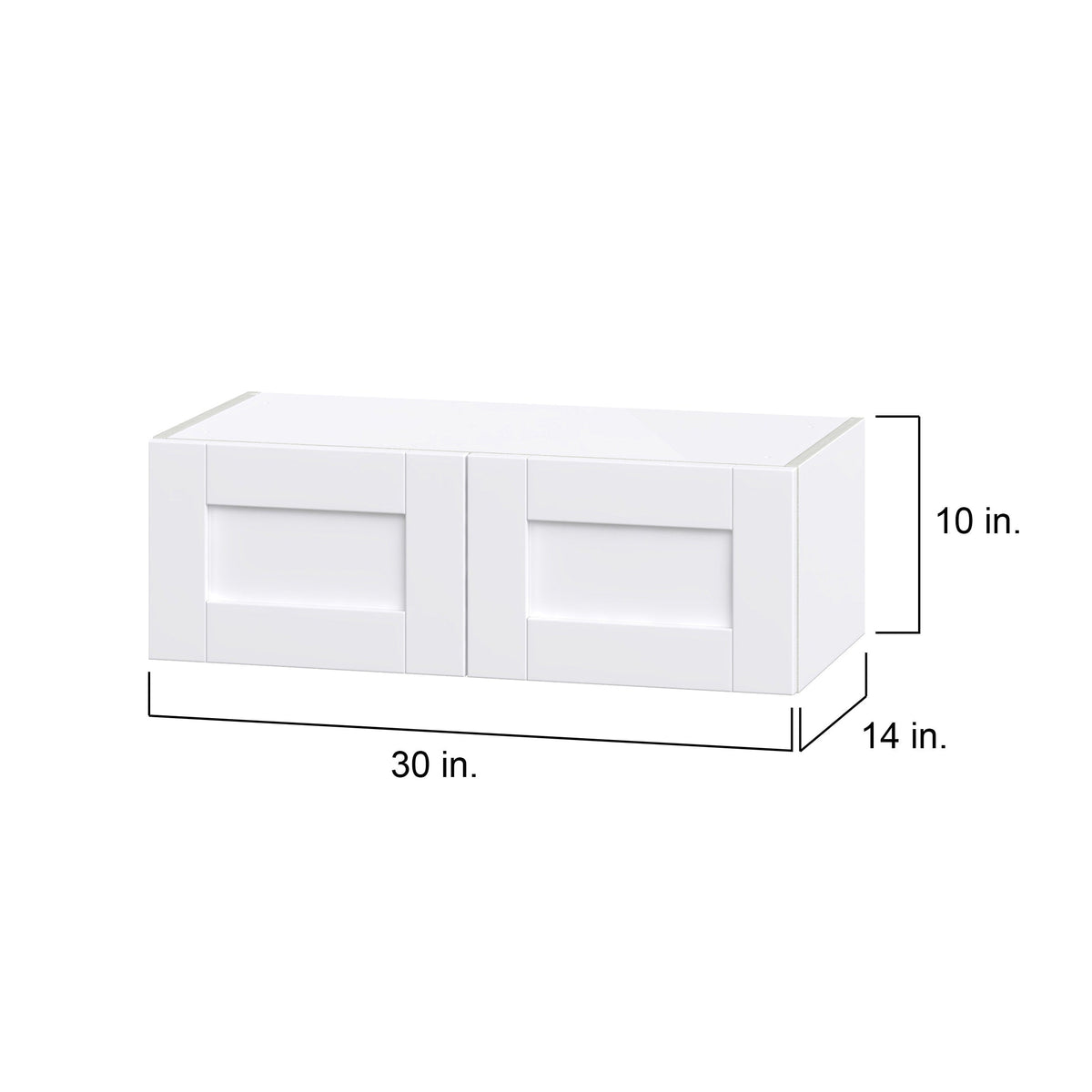 Hugo&Borg Rosemont 30-in W x 10-in H x 14-in D Glacier White Wall Fully Assembled Cabinet (Flat Panel Shaker Door Style)