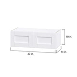 Hugo&Borg Rosemont 30-in W x 10-in H x 14-in D Glacier White Wall Fully Assembled Cabinet (Flat Panel Shaker Door Style)