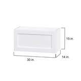 Hugo&Borg Rosemont 30-in W x 15-in H x 14-in D Glacier White Wall Fully Assembled Cabinet (Flat Panel Shaker Door Style)