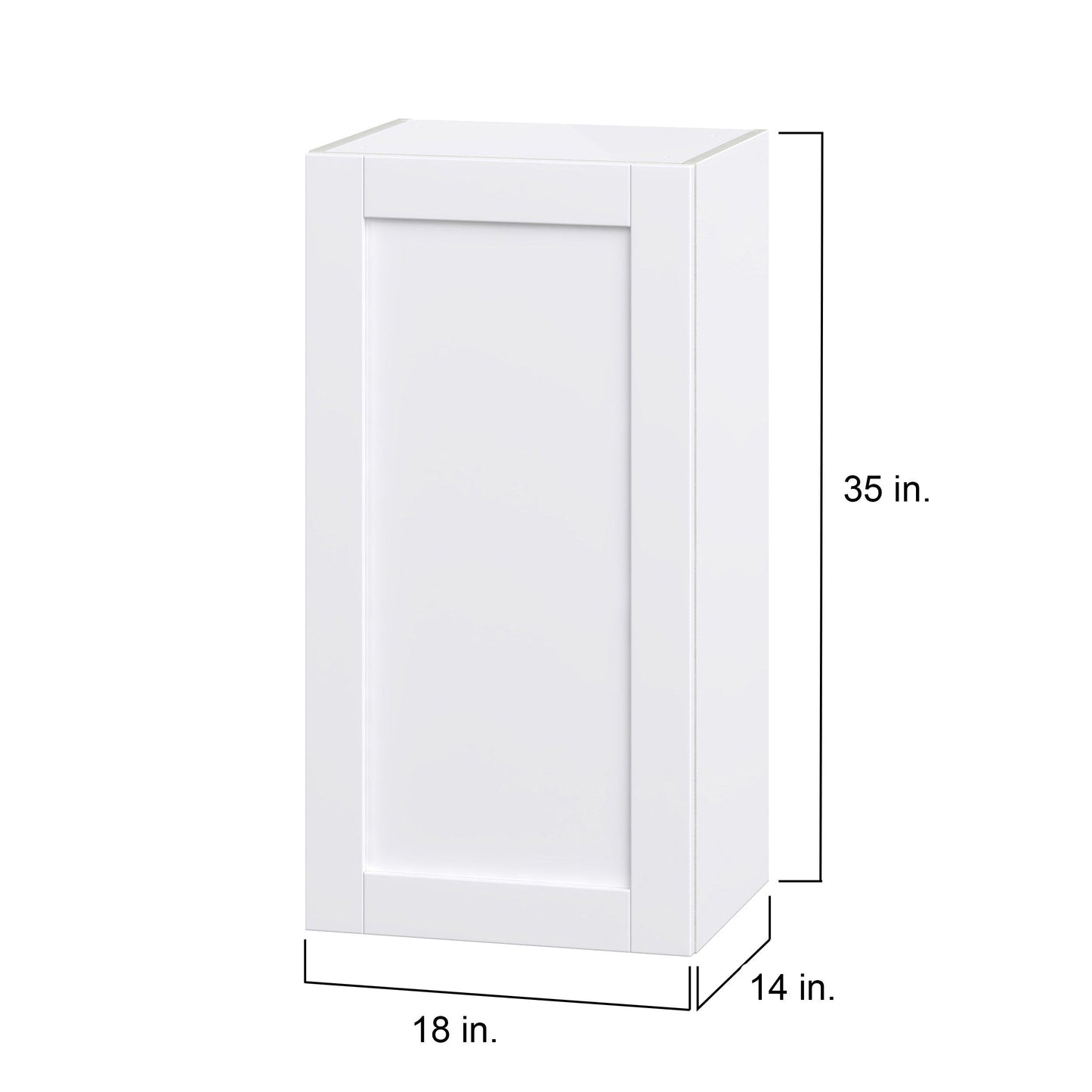 Hugo&Borg Rosemont 18-in W x 35-in H x 14-in D Glacier White Wall Fully Assembled Cabinet (Flat Panel Shaker Door Style)
