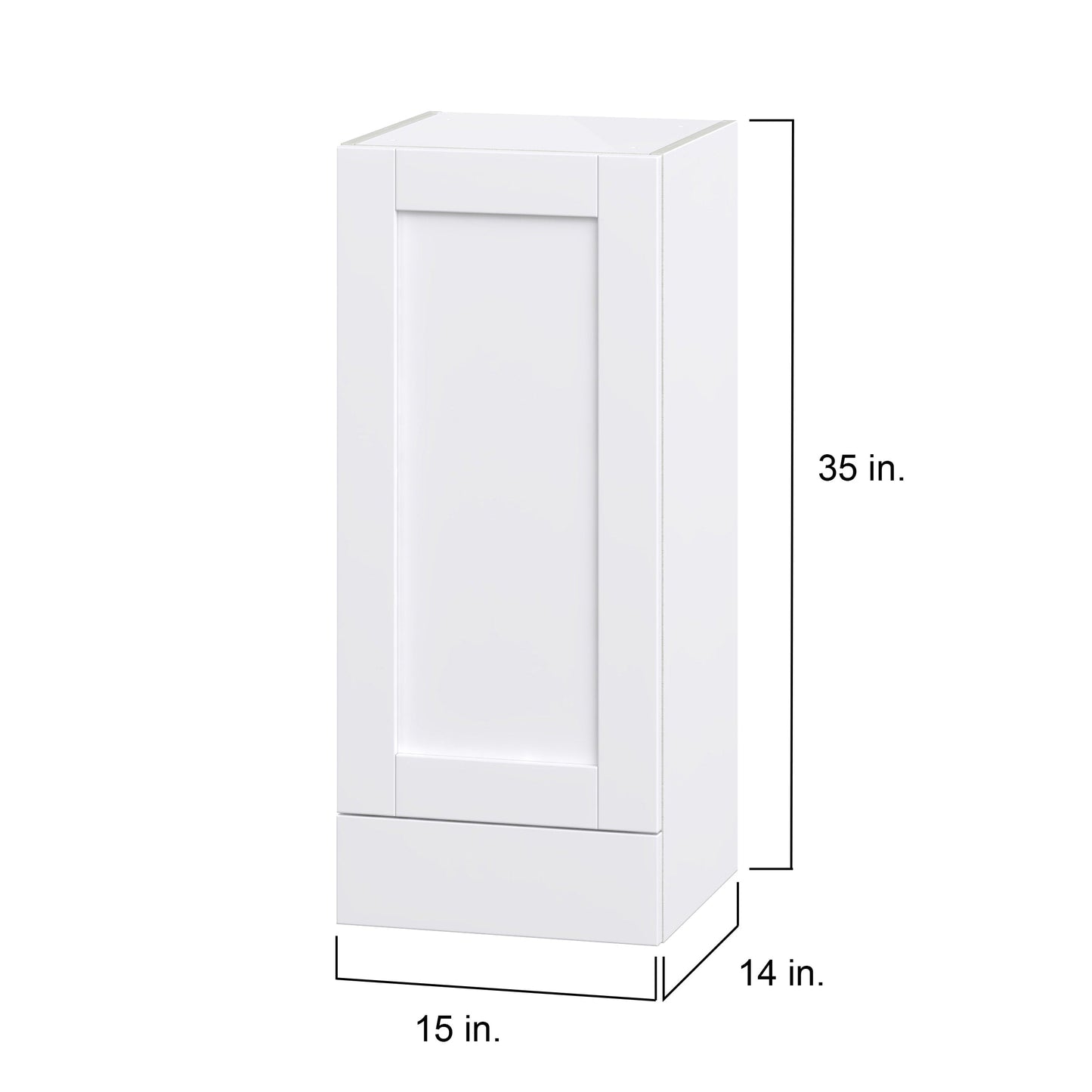 Hugo&Borg Rosemont 15-in W x 35-in H x 14-in D Glacier White 1-Drawer Wall Fully Assembled Cabinet (Flat Panel Shaker Style)