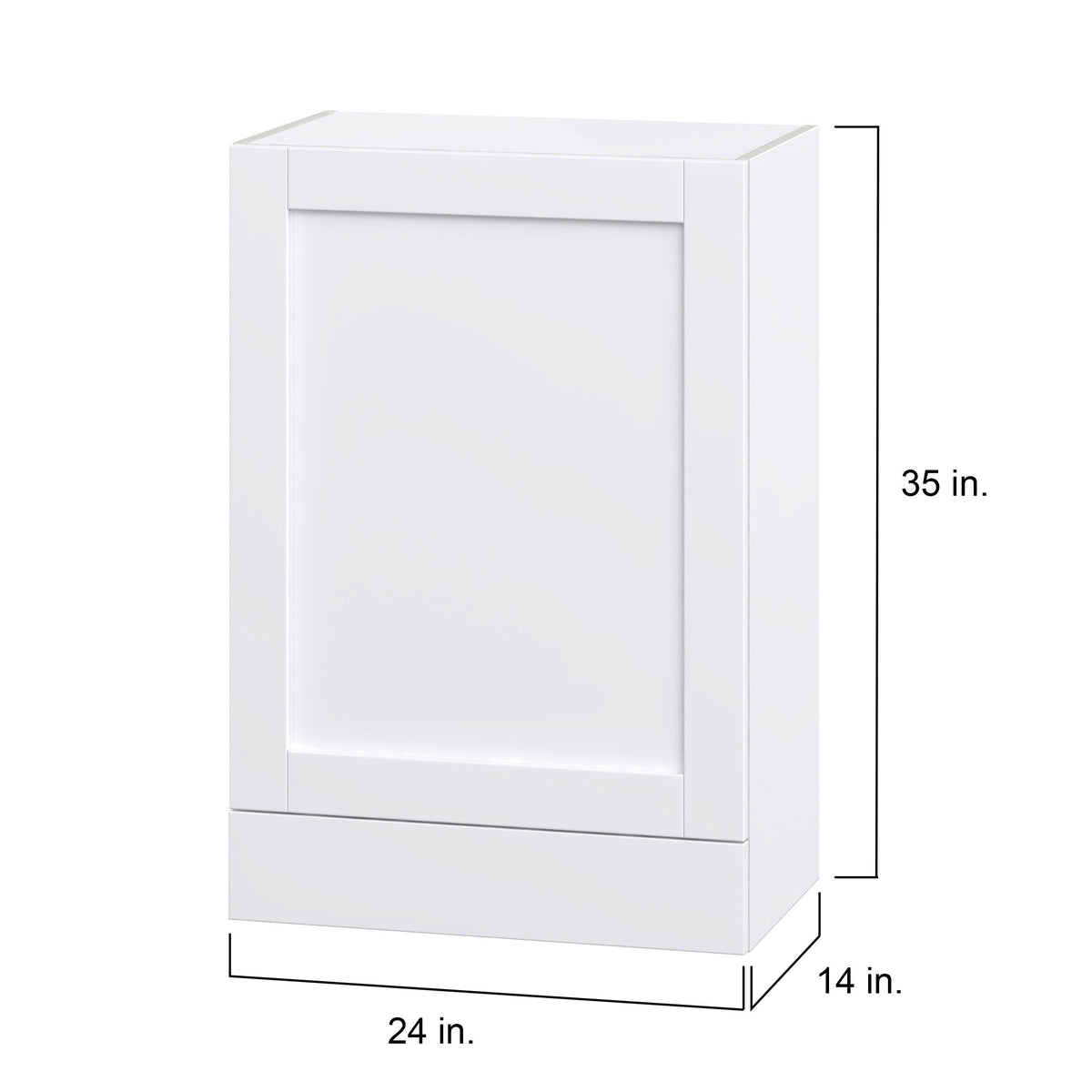 Hugo&Borg Rosemont 24-in W x 35-in H x 14-in D Glacier White 1-Drawer Wall Fully Assembled Cabinet (Flat Panel Shaker Style)