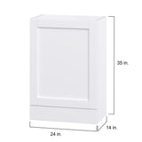 Hugo&Borg Rosemont 24-in W x 35-in H x 14-in D Glacier White 1-Drawer Wall Fully Assembled Cabinet (Flat Panel Shaker Style)
