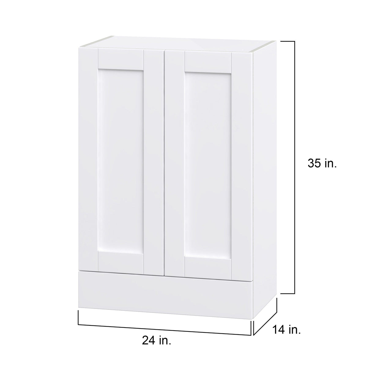 Hugo&Borg Rosemont 24-in W x 35-in H x 14-in D Glacier White 1-Drawer Wall Fully Assembled Cabinet (Flat Panel Shaker Style)