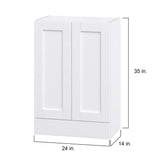 Hugo&Borg Rosemont 24-in W x 35-in H x 14-in D Glacier White 1-Drawer Wall Fully Assembled Cabinet (Flat Panel Shaker Style)