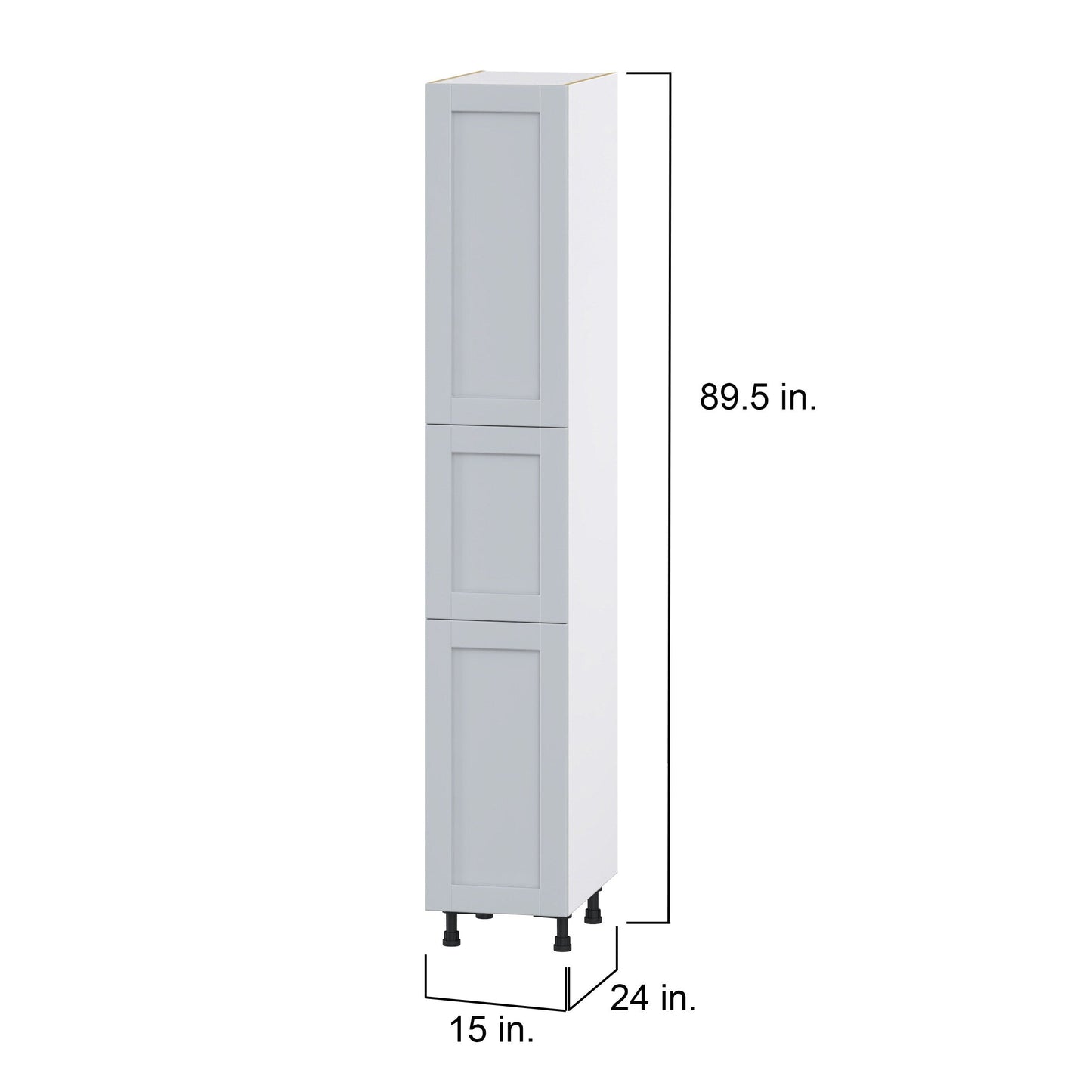 Hugo&Borg Charlesberg 15-in W x 89.5-in H x 24-in D Gray Pantry Fully Assembled Cabinet (Flat Panel Shaker Door Style)