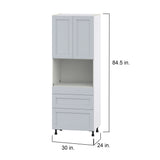 Hugo&Borg Charlesberg 30-in W x 84.5-in H x 24-in D Gray 3-Drawers Pantry Fully Assembled Cabinet (Flat Panel Shaker Style)