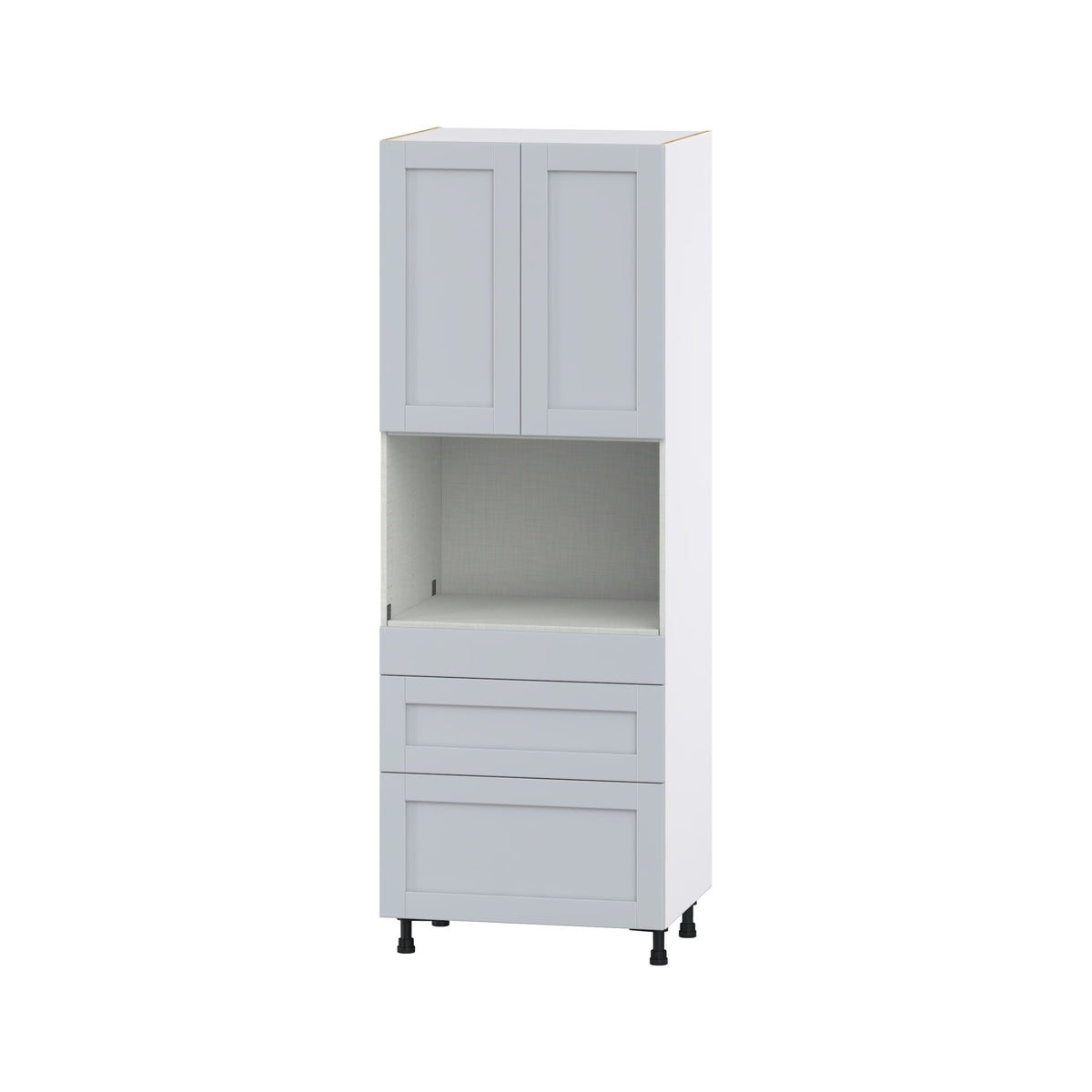 Hugo&Borg Charlesberg 30-in W x 84.5-in H x 24-in D Gray 3-Drawers Pantry Fully Assembled Cabinet (Flat Panel Shaker Style)