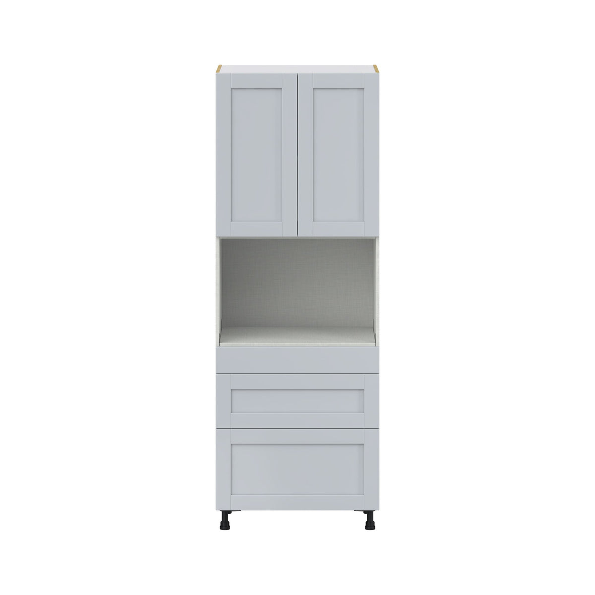 Hugo&Borg Charlesberg 30-in W x 84.5-in H x 24-in D Gray 3-Drawers Pantry Fully Assembled Cabinet (Flat Panel Shaker Style)