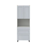 Hugo&Borg Charlesberg 30-in W x 84.5-in H x 24-in D Gray 3-Drawers Pantry Fully Assembled Cabinet (Flat Panel Shaker Style)