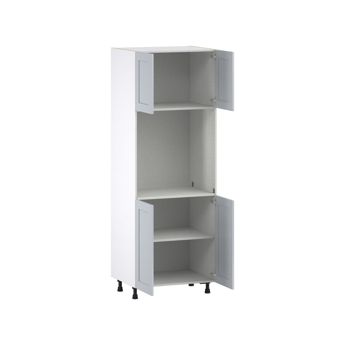 Hugo&Borg Charlesberg 30-in W x 84.5-in H x 24-in D Gray Single Oven Base Fully Assembled Cabinet (Flat Panel Shaker Style)