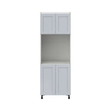 Hugo&Borg Charlesberg 30-in W x 84.5-in H x 24-in D Gray Single Oven Base Fully Assembled Cabinet (Flat Panel Shaker Style)