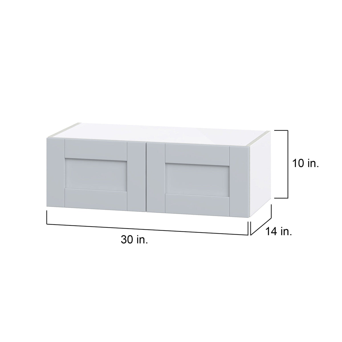 Hugo&Borg Charlesberg 30-in W x 10-in H x 14-in D Gray Wall Fully Assembled Cabinet (Flat Panel Shaker Door Style)