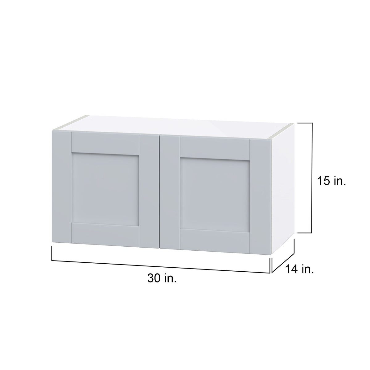 Hugo&Borg Charlesberg 30-in W x 15-in H x 14-in D Gray Wall Fully Assembled Cabinet (Flat Panel Shaker Door Style)