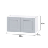 Hugo&Borg Charlesberg 30-in W x 15-in H x 14-in D Gray Wall Fully Assembled Cabinet (Flat Panel Shaker Door Style)