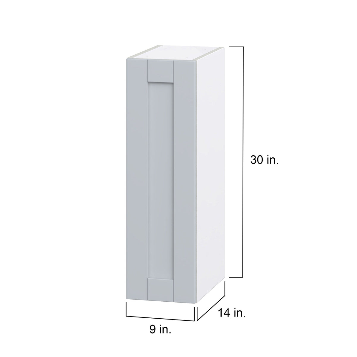 Hugo&Borg Charlesberg 9-in W x 30-in H x 14-in D Gray Wall Fully Assembled Cabinet (Flat Panel Shaker Door Style)