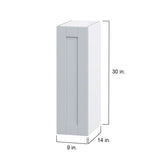 Hugo&Borg Charlesberg 9-in W x 30-in H x 14-in D Gray Wall Fully Assembled Cabinet (Flat Panel Shaker Door Style)