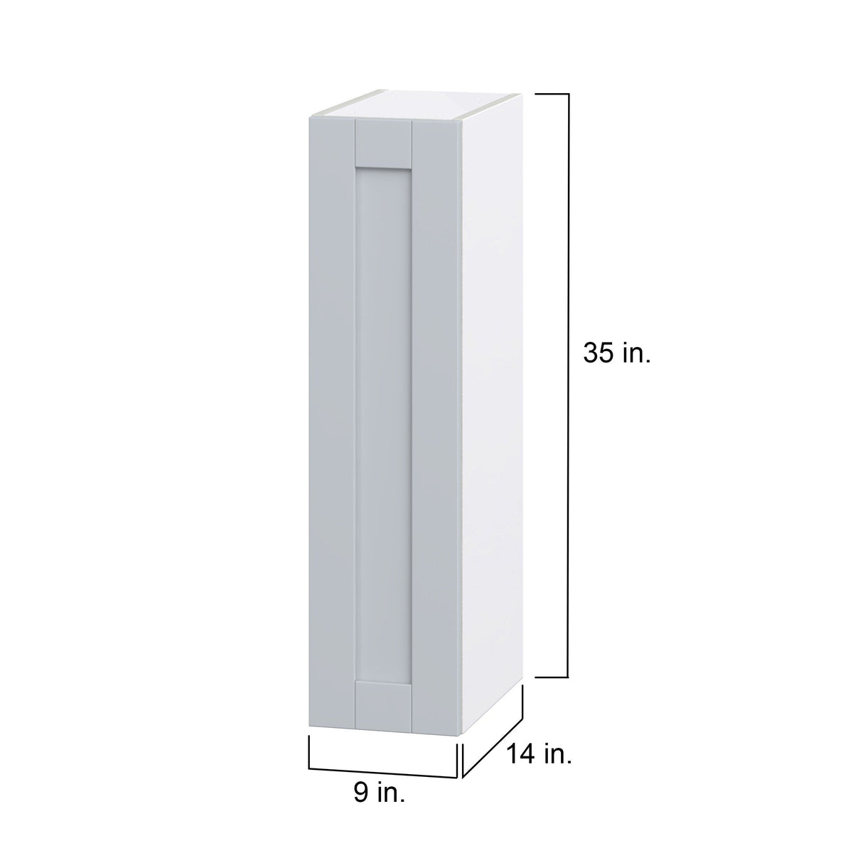 Hugo&Borg Charlesberg 9-in W x 35-in H x 14-in D Gray Wall Fully Assembled Cabinet (Flat Panel Shaker Door Style)