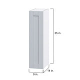 Hugo&Borg Charlesberg 9-in W x 35-in H x 14-in D Gray Wall Fully Assembled Cabinet (Flat Panel Shaker Door Style)