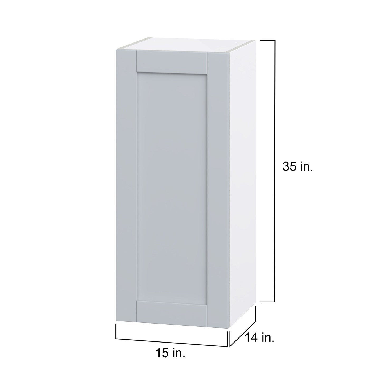 Hugo&Borg Charlesberg 15-in W x 35-in H x 14-in D Gray Wall Fully Assembled Cabinet (Flat Panel Shaker Door Style)