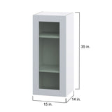 Hugo&Borg Charlesberg 15-in W x 35-in H x 14-in D Gray Wall Fully Assembled Cabinet (Glass Panel Shaker Door Style)