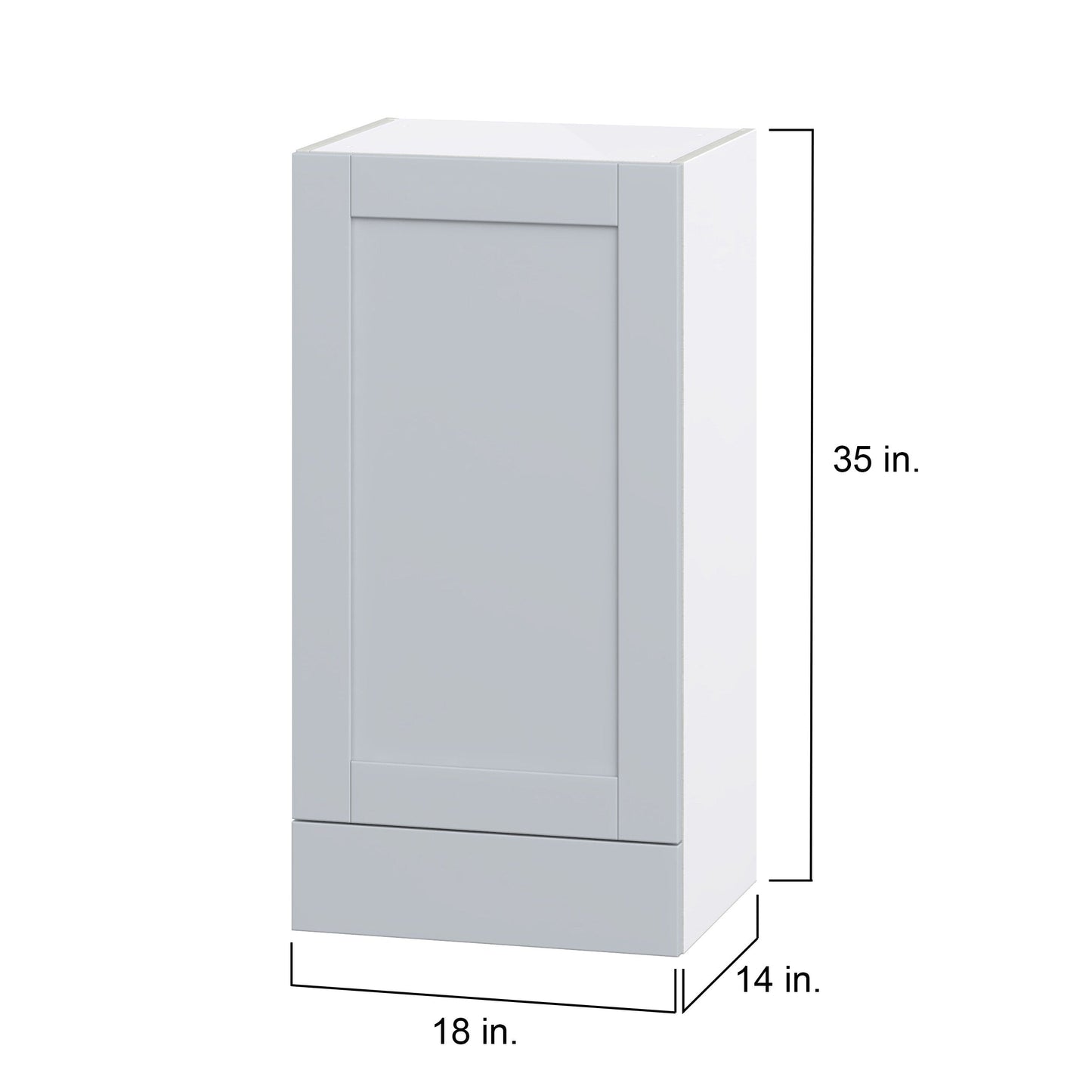 Hugo&Borg Charlesberg 18-in W x 35-in H x 14-in D Gray 1-Drawer Wall Fully Assembled Cabinet (Flat Panel Shaker Style)