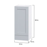 Hugo&Borg Charlesberg 15-in W x 35-in H x 14-in D Gray 1-Drawer Wall Fully Assembled Cabinet (Flat Panel Shaker Style)