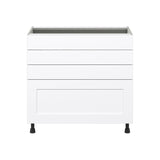 Hugo&Borg Jolie 36-in W x 34.5-in H x 24-in D Warm White 3-Drawer Base Fully Assembled Cabinet