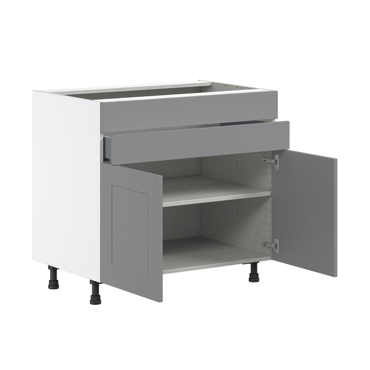 Hugo&Borg Beaumont 36-in W x 34.5-in H x 24-in D Slate Gray 1-Drawer Base Fully Assembled Cabinet (Flat Panel Shaker Style)