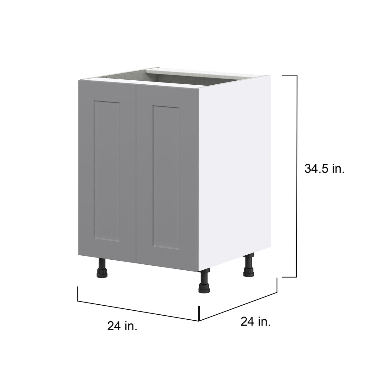 Hugo&Borg Beaumont 24-in W x 34.5-in H x 24-in D Slate Gray Base Fully Assembled Cabinet (Flat Panel Shaker Door Style)