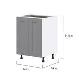 Hugo&Borg Beaumont 24-in W x 34.5-in H x 24-in D Slate Gray Base Fully Assembled Cabinet (Flat Panel Shaker Door Style)