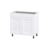Hugo&Borg Rosemont 36-in W x 34.5-in H x 24-in D Glacier White Sink Base Fully Assembled Cabinet (Flat Panel Shaker Style)
